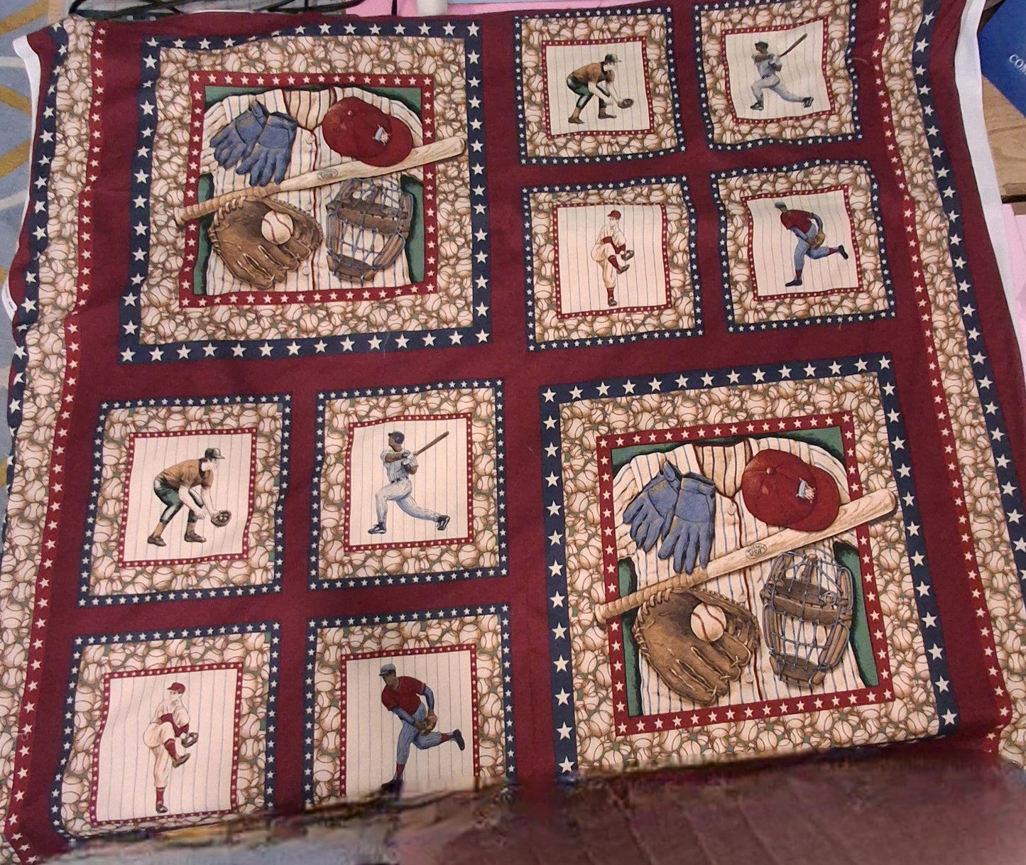 baseball pillow panel