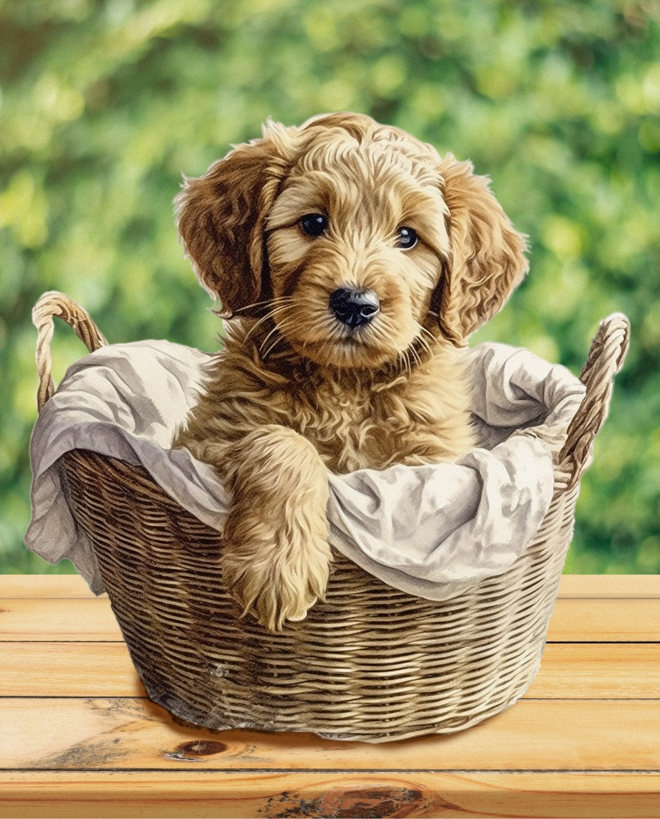 BABY GOLDENDOODLE PANEL David Textiles