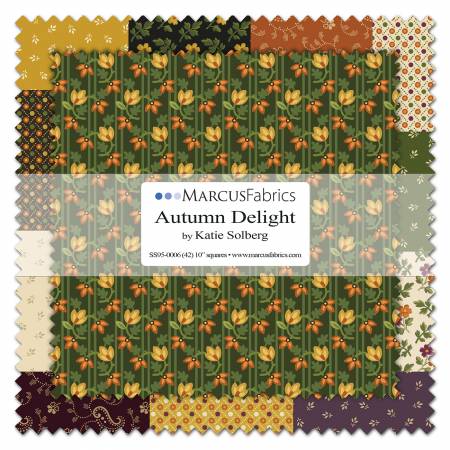 Marcus Fabric Layer cake 10" Squares – Autumn Delight Prints | 42 Piece Fabric Pack