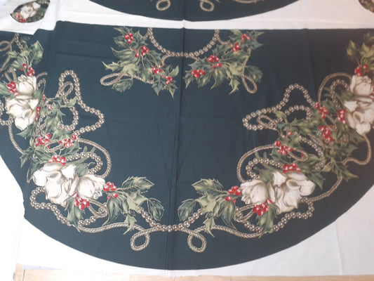 Sewing Required, Magnolia Tree skirt, Designed for R.E.D, D#0068, 2 Panel set, set makes 1 Tree skirt and 2 Ornaments