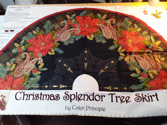 Christmas Splendor, Sewing Required Tree Skirt 2 Panel set, by Color Principle