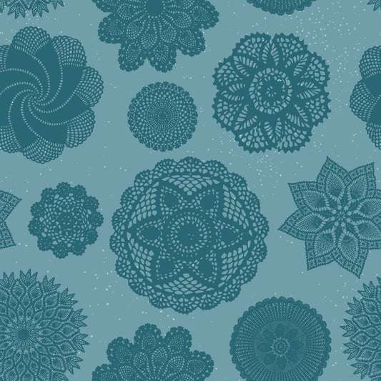 Wide Back Correspondence Doilies Capri Blue 3-Yard Package