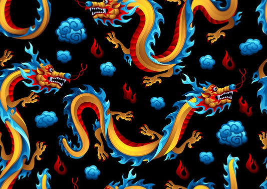 Dancing Dragons Allover Digital