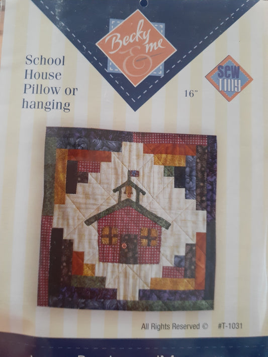 School House – 16" Pillow or Wall Hanging Pattern by Becky & Me