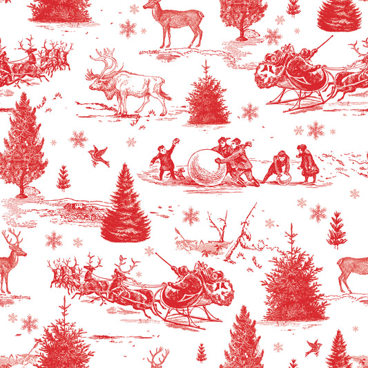 Wide Back Peace on Earth Christmas Scene White 3-Yard Package