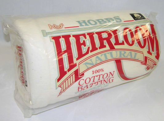Batting Heirloom Natural Unbleached Cotton with Scrim 90in x 108in