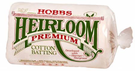 Batting Heirloom Premium Twin Cotton Blend 72in x 90in 1 pack