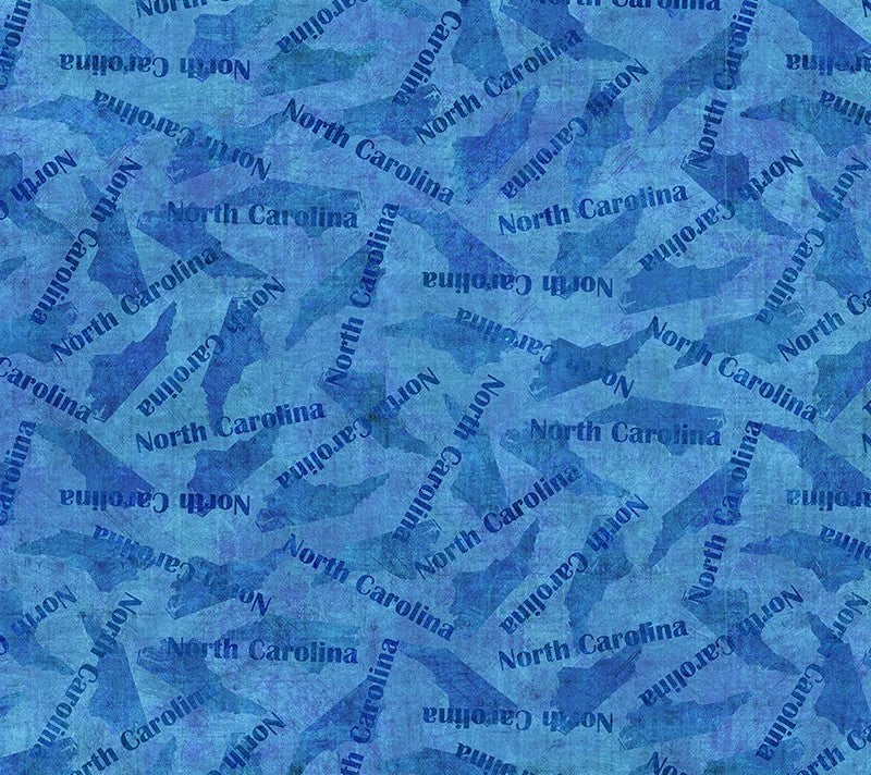 Blue Ridge Fabric Tone on Tone North Carolina in Blue