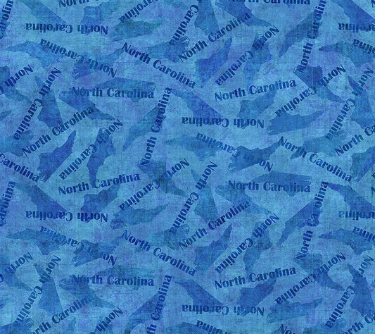 Blue Ridge Fabric Tone on Tone North Carolina in Blue