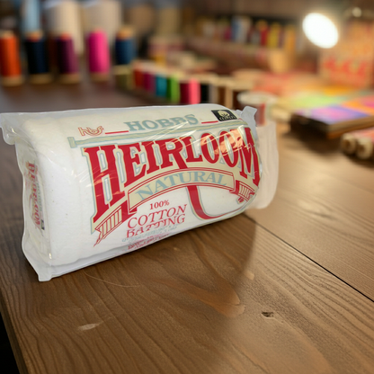 Batting Heirloom Natural Unbleached Cotton with Scrim 90in x 108in