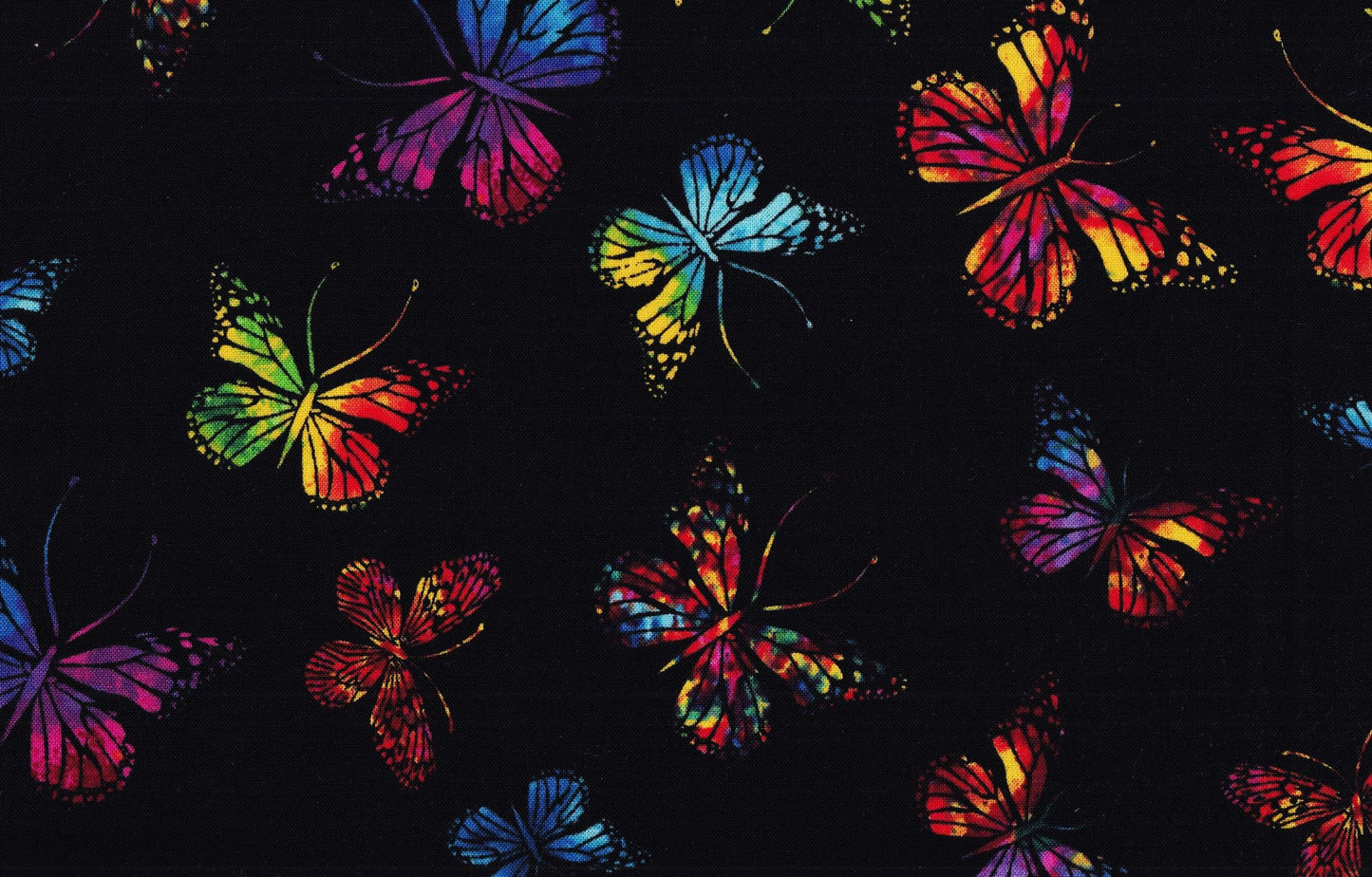 VIBRANT BUTTERFLIES ON BLACK