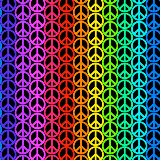 Rainbow Peace Signs on Black
