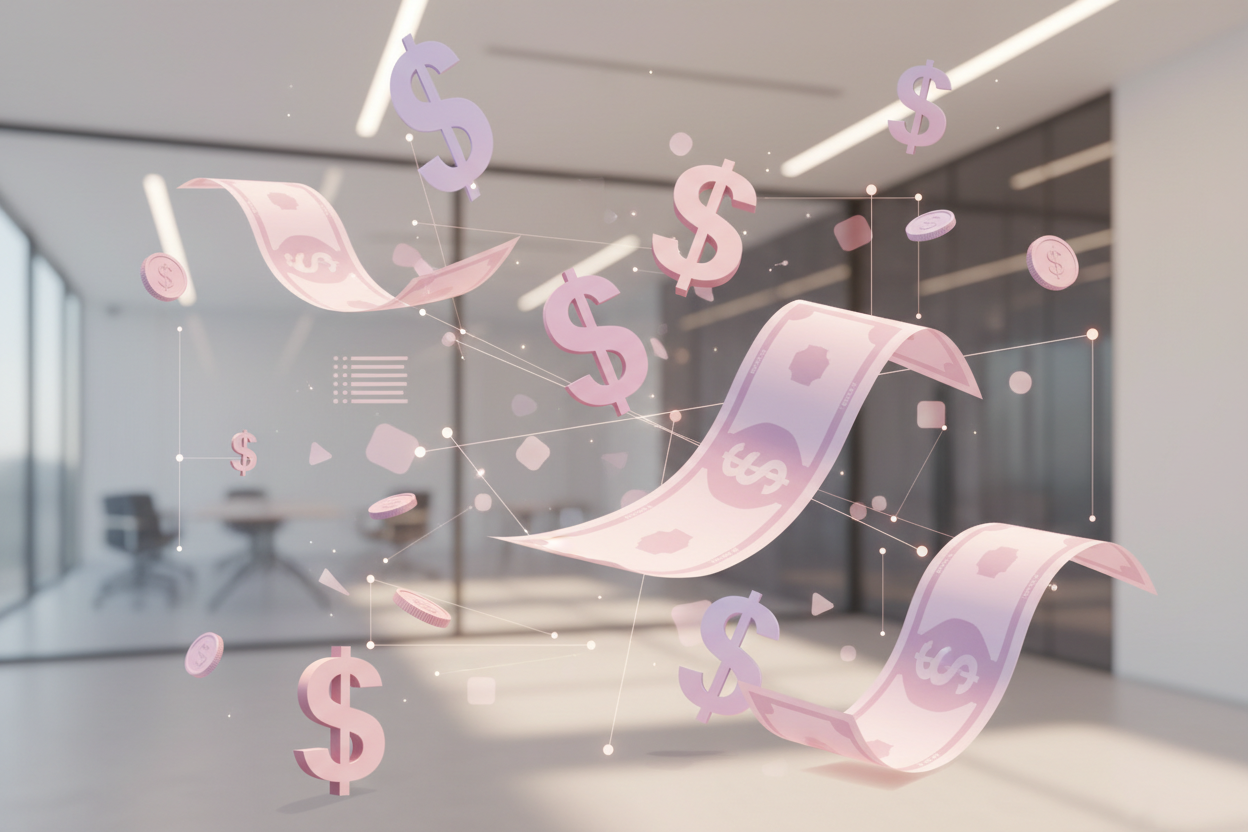 financing in pink and lavender dollars