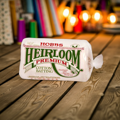 Batting Heirloom Premium Twin Cotton Blend 72in x 90in 1 pack