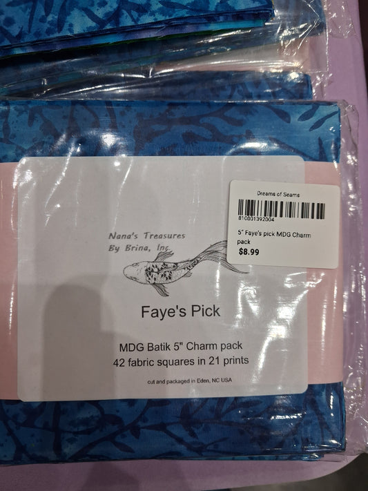 Faye's pick 5" Charm pack.