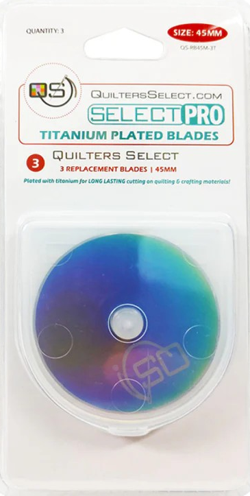 QS SelectPro Titanium Plated Blades 45mm Rotary Replacement Blades 3pk